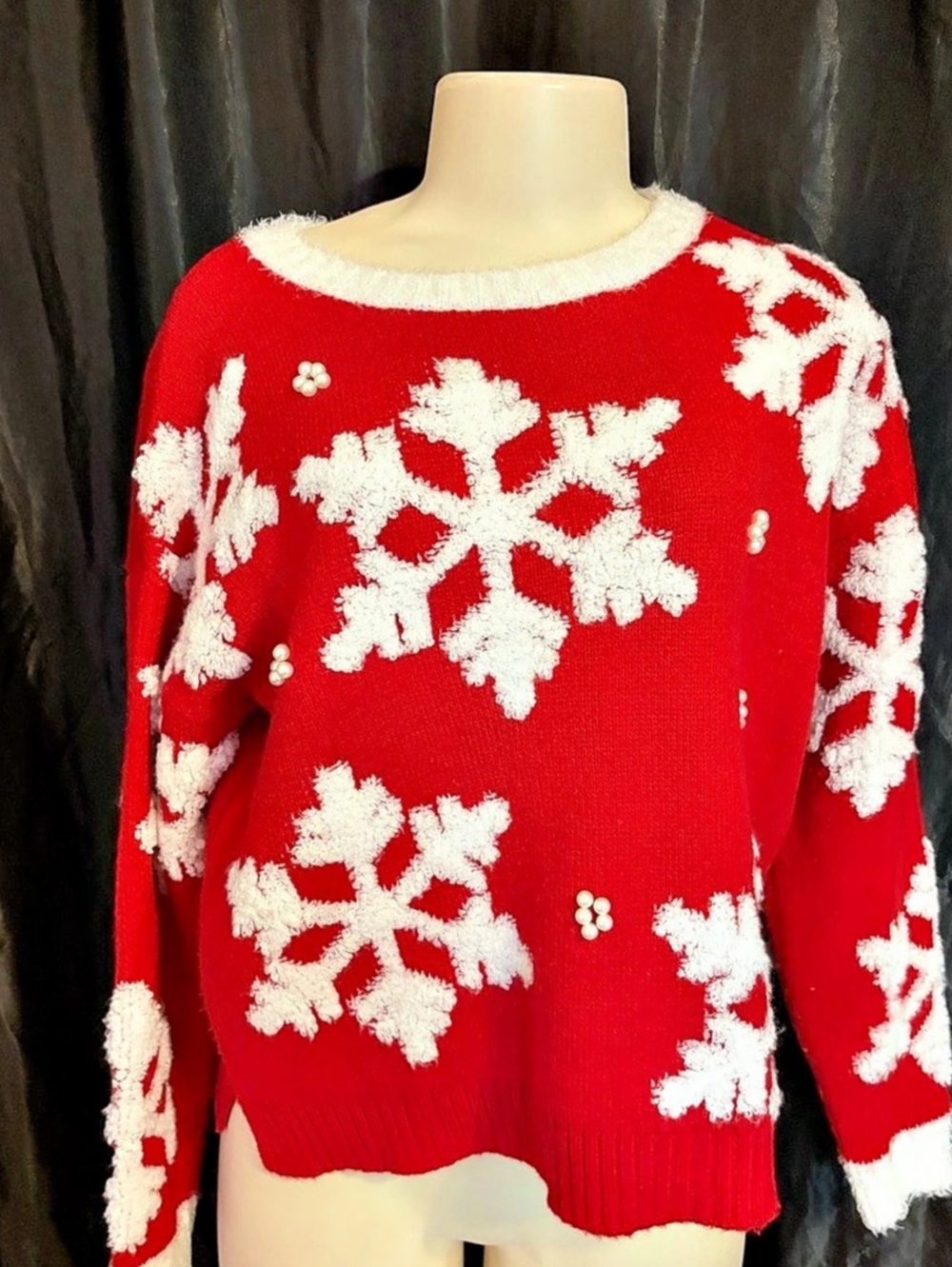 33 Degrees Snowflake Crewneck Red & White Size XS
